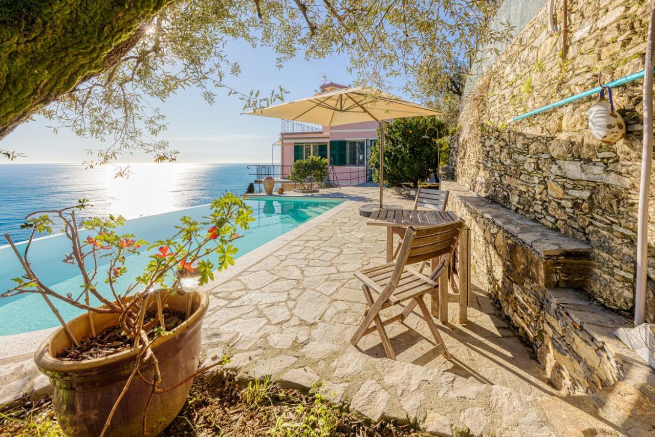 Ferienwohnung Casaviva - Ampio Trilocale Vista Mare Con Piscina - Pieve Alta Pieve Ligure Exterior foto