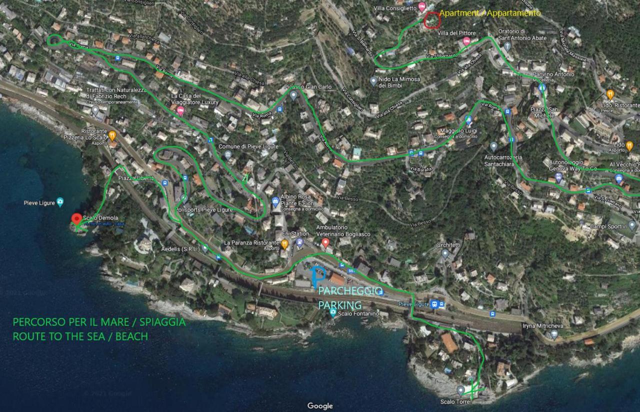 Ferienwohnung Casaviva - Ampio Trilocale Vista Mare Con Piscina - Pieve Alta Pieve Ligure Exterior foto