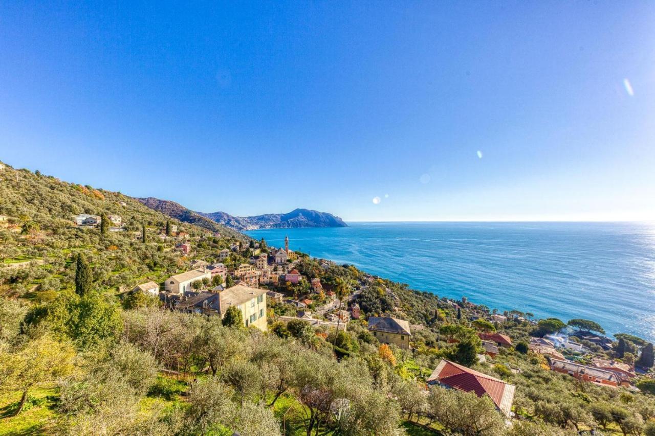 Ferienwohnung Casaviva - Ampio Trilocale Vista Mare Con Piscina - Pieve Alta Pieve Ligure Exterior foto