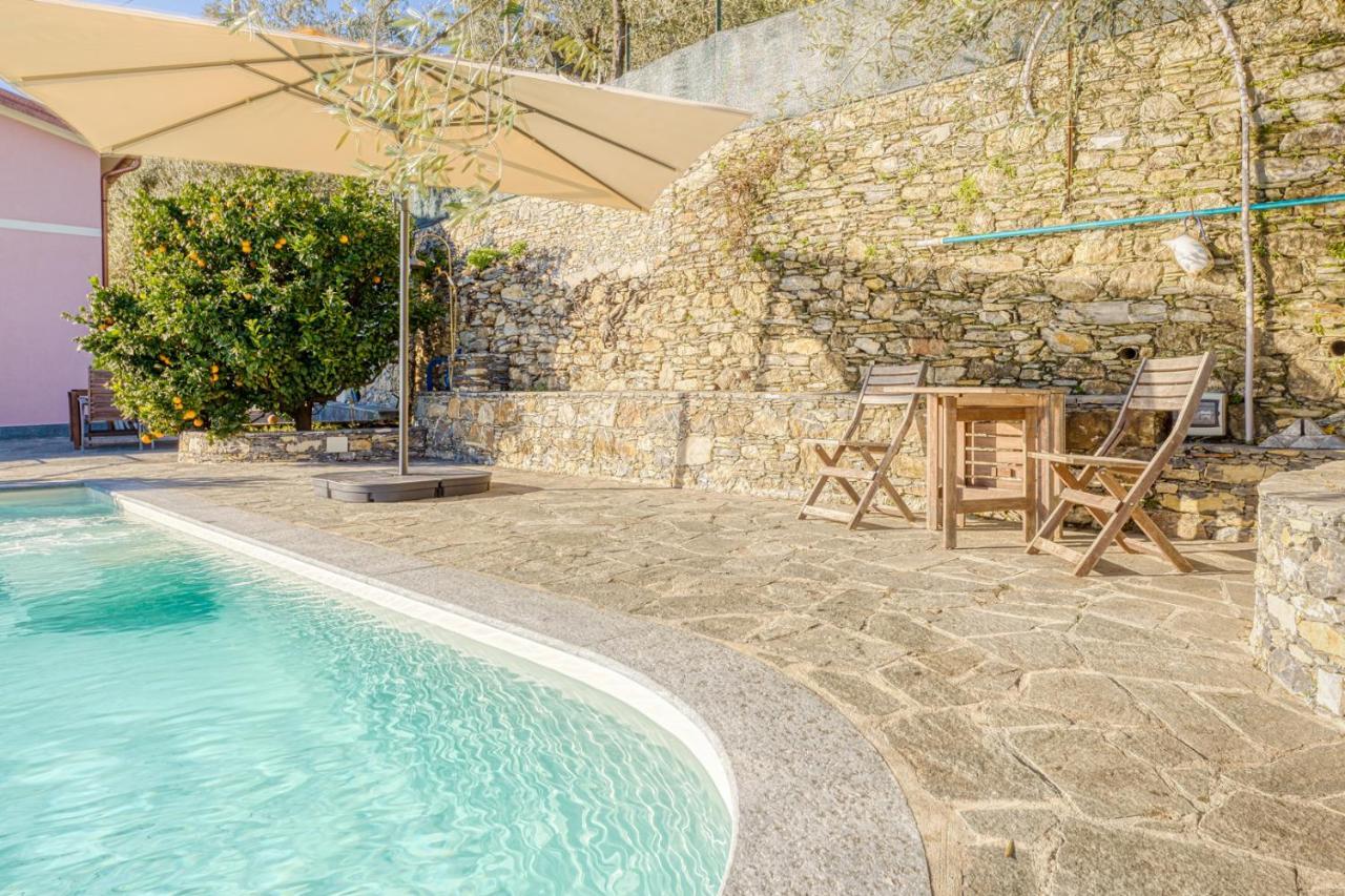 Ferienwohnung Casaviva - Ampio Trilocale Vista Mare Con Piscina - Pieve Alta Pieve Ligure Exterior foto