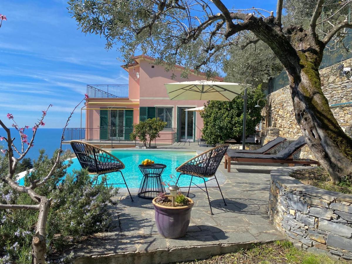 Ferienwohnung Casaviva - Ampio Trilocale Vista Mare Con Piscina - Pieve Alta Pieve Ligure Exterior foto
