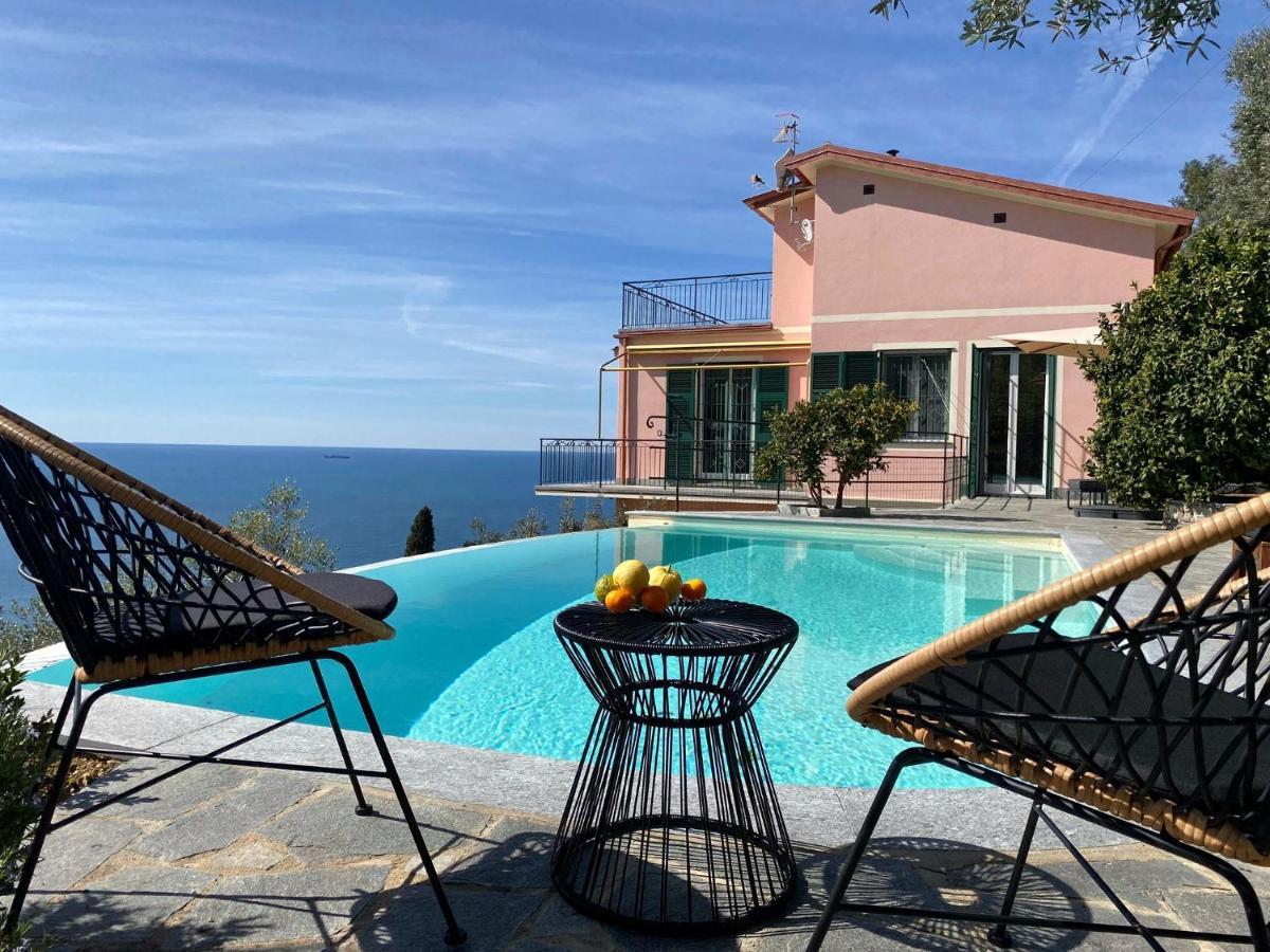 Ferienwohnung Casaviva - Ampio Trilocale Vista Mare Con Piscina - Pieve Alta Pieve Ligure Exterior foto