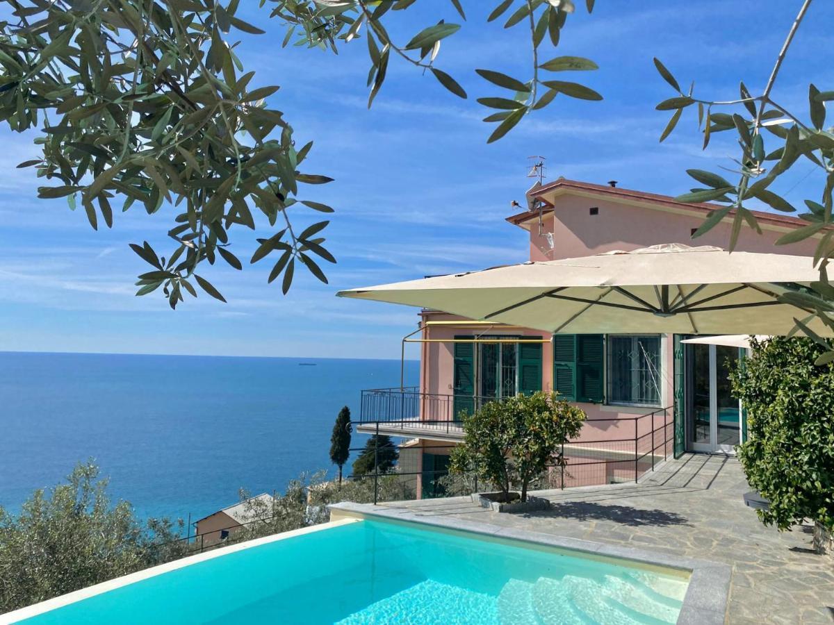 Ferienwohnung Casaviva - Ampio Trilocale Vista Mare Con Piscina - Pieve Alta Pieve Ligure Exterior foto